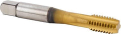 Kennametal - 1/2-20 UNF 3BX 4 Flute TiCN/TiN Finish Powdered Metal Straight Flute Machine Tap - Modified Bottoming, Right Hand Thread, 85.85mm OAL, 19.56mm Thread Length, Oversize - Exact Industrial Supply