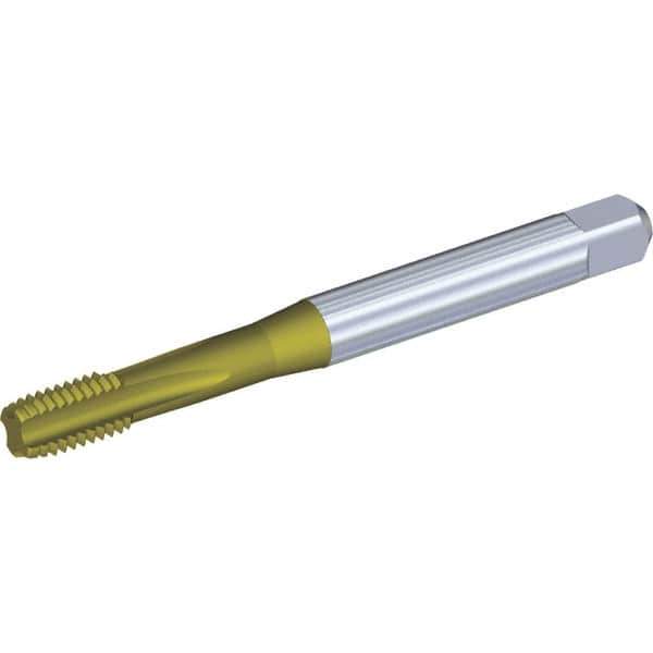 Kennametal - 3/8-24 UNF 3BX 4 Flute TiCN/TiN Finish Powdered Metal Straight Flute Machine Tap - Modified Bottoming, Right Hand Thread, 100mm OAL, 16mm Thread Length, Oversize, Through Coolant - Exact Industrial Supply