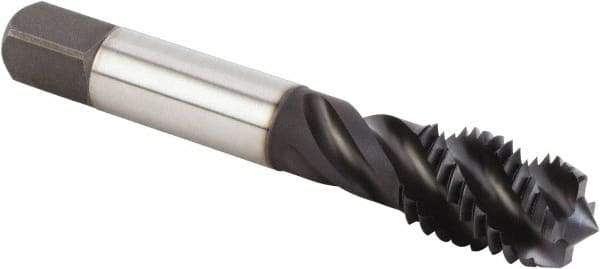 Kennametal - 5/8-11 UNC 4 Flute 2BX Modified Bottoming Spiral Flute Tap - Powdered Metal, TiN/CrC/C Finish, 96.77mm OAL, Right Hand Flute, Right Hand Thread, Series T630 - USA Tool & Supply