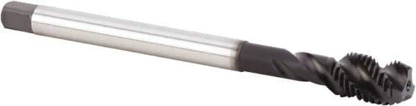 Kennametal - M12x1.25 Metric 4 Flute 6HX Modified Bottoming Spiral Flute Tap - Powdered Metal, TiN/CrC/C Finish, 100mm OAL, Right Hand Flute, Right Hand Thread, Series T631 - USA Tool & Supply