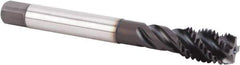 Kennametal - M18x2.50 Metric 4 Flute 6HX Modified Bottoming Spiral Flute Tap - Powdered Metal, TiN/CrC/C Finish, 125mm OAL, Right Hand Flute, Right Hand Thread, Series T631 - USA Tool & Supply