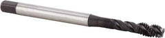 Kennametal - M6x1.00 Metric 3 Flute 6HX Modified Bottoming Spiral Flute Tap - Powdered Metal, TiN/CrC/C Finish, 80mm OAL, Right Hand Flute, Right Hand Thread, Series T631 - USA Tool & Supply