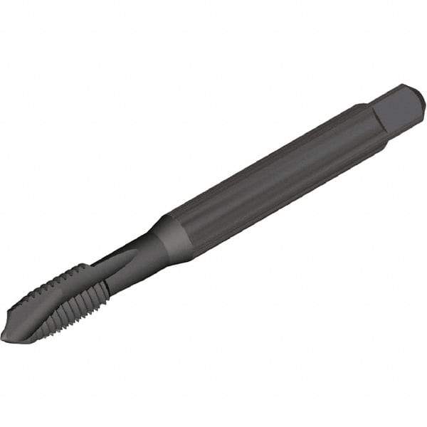 Kennametal - 1/4-20, 3 Flute, Oxide Finish, Vanadium High Speed Steel Spiral Point Tap - Plug Chamfer, Right Hand Thread, 80mm OAL, 15mm Thread Length, 7mm Shank Diam, 2B Class of Fit, Series T820 - Exact Industrial Supply
