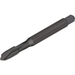Kennametal - 1/4-20, 3 Flute, Oxide Finish, Vanadium High Speed Steel Spiral Point Tap - Plug Chamfer, Right Hand Thread, 80mm OAL, 15mm Thread Length, 7mm Shank Diam, 2B Class of Fit, Series T820 - Exact Industrial Supply