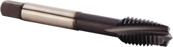 Kennametal - 3/8-16 UNC 3 Flute 3BX Plug Spiral Flute Tap - Powdered Metal, TiN/CrC/C Finish, 74.68mm OAL, Left Hand Flute, Right Hand Thread, Series T620 - USA Tool & Supply