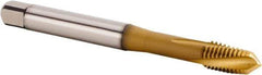 Kennametal - M10x1.50 Metric 3 Flute 6HX Plug Spiral Flute Tap - Powdered Metal, TiCN/TiN Finish, 100.1mm OAL, Left Hand Flute, Right Hand Thread, Series T620 - USA Tool & Supply