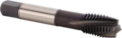 Kennametal - 5/8-11 UNC 4 Flute 3BX Plug Spiral Flute Tap - Powdered Metal, TiN/CrC/C Finish, 96.77mm OAL, Left Hand Flute, Right Hand Thread, Series T620 - USA Tool & Supply