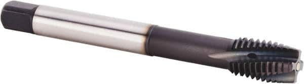 Kennametal - M18x2.50 Metric 4 Flute 6HX Plug Spiral Flute Tap - Powdered Metal, TiN/CrC/C Finish, 125mm OAL, Left Hand Flute, Right Hand Thread, Series T621 - USA Tool & Supply