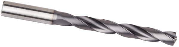 Kennametal - 15mm, 132° Point, Spiral Flute, Solid Carbide Taper Length Drill Bit - Multilayer TiAlN Finish, 121mm Flute Length, 171mm OAL, Series B256 - USA Tool & Supply