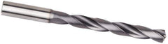 Kennametal - 15mm, 132° Point, Spiral Flute, Solid Carbide Taper Length Drill Bit - Multilayer TiAlN Finish, 121mm Flute Length, 171mm OAL, Series B256 - USA Tool & Supply