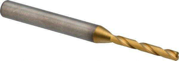 Kennametal - 3.1mm 140° Solid Carbide Jobber Drill - Multilayer TiAlN Finish, Right Hand Cut, Spiral Flute, Straight Shank, 66mm OAL, Standard Point - USA Tool & Supply