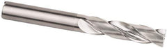 Kennametal - 1/2" 180° Spiral Flute Solid Carbide Screw Machine Drill Bit - Bright Finish, Right Hand Cut, 60mm Flute Length, 107mm OAL, Flat-Bottom Point, Straight Shank, Through Coolant - USA Tool & Supply