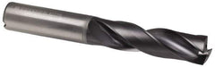 Kennametal - 21mm 180° Spiral Flute Solid Carbide Screw Machine Drill Bit - Multilayer TiAlN Finish, Right Hand Cut, 86mm Flute Length, 141mm OAL, Flat-Bottom Point, Straight Shank, Through Coolant - USA Tool & Supply