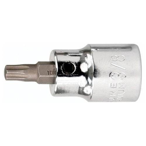 Torx Bit Socket 3/8″ Square Drive with 1/4″ Replaceable Hex Bit T27 × 42 mm Overall Length - USA Tool & Supply