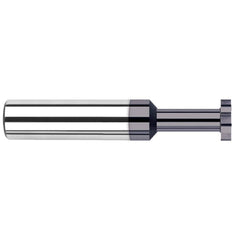 Woodruff Keyseat Cutter: 0.5″ Cut Dia, 0.015″ Cut Width, 1/2″ Shank Dia, Straight Tooth 3″ OAL, 8 Teeth, Solid Carbide, AlTiN Finish