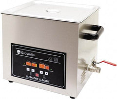 Graymills - Bench Top Water-Based Ultrasonic Cleaner - 0.8 Gal Max Operating Capacity, 304 Stainless Steel Tank, 234.95mm High x 10-1/2" Long x 6-1/2" Wide, 120 Input Volts - USA Tool & Supply