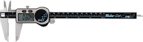 TESA Brown & Sharpe - 0 to 200mm Range, 0.01mm Resolution, IP67 Electronic Caliper - Stainless Steel with 50mm Stainless Steel Jaws, 0.03mm Accuracy - USA Tool & Supply