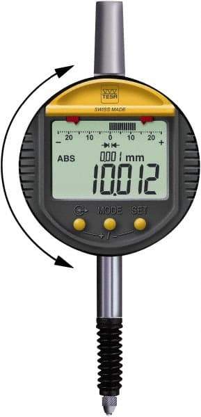TESA Brown & Sharpe - 12.5mm Max Measurement, 0.00005" Graduation, Electronic Drop Indicator - Accurate to 0.00002", Digital Display - USA Tool & Supply