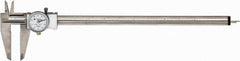 TESA Brown & Sharpe - 0" to 12" Range, 0.001" Graduation, 0.1" per Revolution, Dial Caliper - White Face, 2.5" Jaw Length, Accurate to 0.02mm/0.03mm - USA Tool & Supply