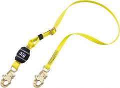 DBI/SALA - 6' Long, 310 Lb Capacity, 1 Leg Locking Snap Hook Harness Shock Absorbing Lanyard - 1" Diam, Polyester Webbing, Locking Snap Hook Anchorage Connection - USA Tool & Supply