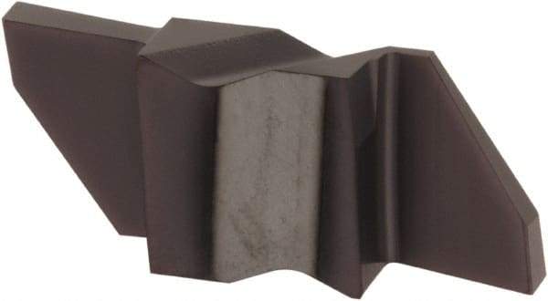 Tool-Flo - 4250FLGP Grade AC3, 1/4" Cutting Width Carbide Grooving Insert - 1/4" Max Depth of Cut, Right Hand, 0.02 to 0.025" Corner Radius, AlTiN Finish - USA Tool & Supply