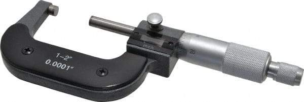 Value Collection - 1 to 2" Range, 0.0001" Graduation, Mechanical Outside Micrometer - Ratchet Stop Thimble, Digital Counter - USA Tool & Supply