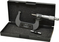 Value Collection - 2 to 3" Range, 0.0001" Graduation, Mechanical Outside Micrometer - Ratchet Stop Thimble, Digital Counter - USA Tool & Supply