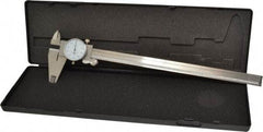 Value Collection - 0" to 12" Range, 0.001" Graduation, 0.1" per Revolution, Dial Caliper - White Face - USA Tool & Supply