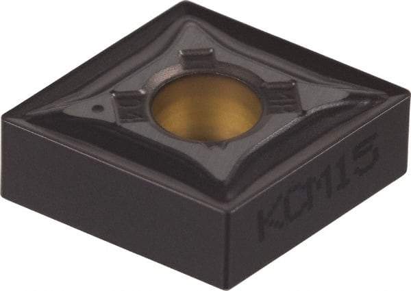 Kennametal - CNMG643 MP Grade KCM25 Carbide Turning Insert - TiN/TiCN/Al2O3 Finish, 80° Diamond, 3/4" Inscr Circle, 1/4" Thick, 3/64" Corner Radius - USA Tool & Supply