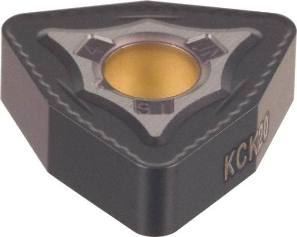Kennametal - WNMG433 UN Grade KCK05 Carbide Turning Insert - TiCN/Al2O3 Finish, 80° Trigon, 1/2" Inscr Circle, 3/16" Thick, 3/64" Corner Radius - USA Tool & Supply