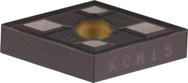 Kennametal - DNMG432 UP Grade KCM35 Carbide Turning Insert - TiN/TiCN/Al2O3 Finish, 55° Diamond, 1/2" Inscr Circle, 3/16" Thick, 1/32" Corner Radius - USA Tool & Supply