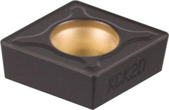 Kennametal - CCMT432 MF Grade KCP10 Carbide Turning Insert - TiCN/Al2O3 Finish, 80° Diamond, 1/2" Inscr Circle, 3/16" Thick, 1/32" Corner Radius - USA Tool & Supply