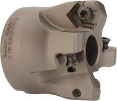 Iscar - 4 Inserts, 1.37" Cutter Diam, 0.08" Max Depth of Cut, Indexable High-Feed Face Mill - 3/4" Arbor Hole Diam, 1-3/4" High, FF FWX-08 Toolholder, H600 WXCU 08 Inserts, Series FF FWX - USA Tool & Supply