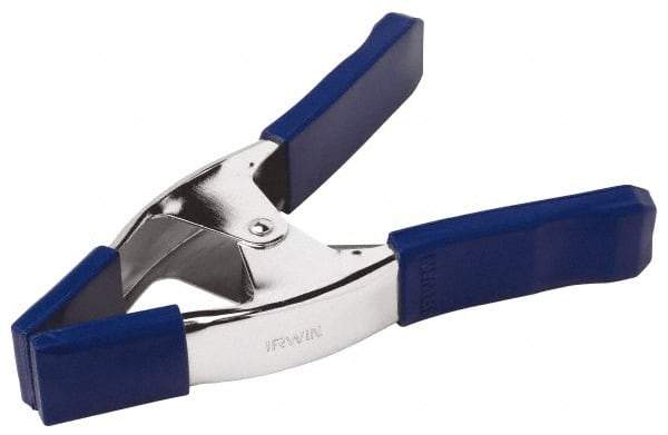 Irwin - 3" Jaw Opening Capacity, 3" Throat Depth, Spring Clamp - Metal Body, 9" OAL - USA Tool & Supply