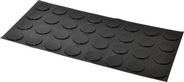 Made in USA - 1.23" Wide x 0.1" High, Self Adhesive Polyurethane Bumpers - Cylindrical - USA Tool & Supply