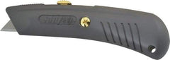 PHC - Retractable Utility Knife - 2-1/4" Blade, Gray Zinc Handle, 1 Blade Included - USA Tool & Supply