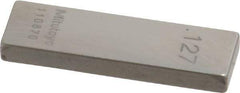 Mitutoyo - 0.127" Rectangular Steel Gage Block - Accuracy Grade 0, Includes Certificate of Inspection - USA Tool & Supply