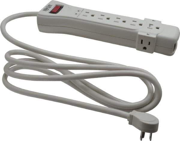 Tripp-Lite - 7 Outlets, 120 Volts, 15 Amps, 7' Cord, Power Outlet Strip - Free Hanging, Keyhole Mount, 5-15P NEMA Configuration, 10.3" Strip, UL1449 3rd Edition - USA Tool & Supply