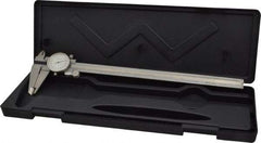 Value Collection - 0" to 12" Range, 0.001" Graduation, 0.2" per Revolution, Dial Caliper - White Face, 2.36" Jaw Length - USA Tool & Supply