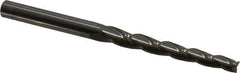 Accupro - 1° Taper Angle per Side, 3/16" Small End Diam, 1-7/8" LOC, Solid Carbide 3 Flute Tapered Square End Mill - 3-1/2" OAL, 1/4" Shank Diam, Spiral Flute - USA Tool & Supply