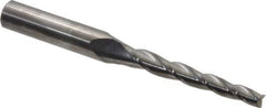Accupro - 1.5° Taper Angle per Side, 3/16" Small End Diam, 1-3/4" LOC, Solid Carbide 3 Flute Tapered Square End Mill - 3-1/2" OAL, 3/8" Shank Diam, Spiral Flute - USA Tool & Supply