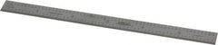SPI - 6" Long, 1/100, 1/10" and 0.5, 1mm Graduation, Flexible Steel Rule - Decimal/Metric Graduation Style, 1/2" Wide, Silver, Satin Chrome Finish - USA Tool & Supply