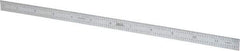 SPI - 12" Long, 1/50, 1/10" and 0.5, 1mm Graduation, Flexible Steel Rule - Decimal/Metric Graduation Style, 1/2" Wide, Silver, Satin Chrome Finish - USA Tool & Supply