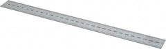 SPI - 12" Long, 0.5, 1mm Graduation, Rigid Steel Rule - Metric Graduation Style, 1" Wide, Silver, Satin Chrome Finish - USA Tool & Supply