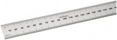 SPI - 18" Long, 0.5, 1mm Graduation, Rigid Steel Rule - Metric Graduation Style, 1-1/8" Wide, Silver, Satin Chrome Finish - USA Tool & Supply