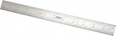 SPI - 12" Long, 1/64, 1/32, 1/16, 1/8" Graduation, Rigid Steel Rule - 4R Graduation Style, 1" Wide, Silver - USA Tool & Supply