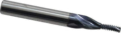 Accupro - #8-32 UNC, 0.115" Cutting Diam, 3 Flutes, Solid Carbide Helical Flute Thread Mill - Internal Thread, 5/16" LOC, 2" OAL, 1/4" Shank Diam - USA Tool & Supply