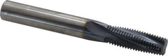 Accupro - 3/4-16 UNF, 0.495" Cutting Diam, 4 Flute, Solid Carbide Helical Flute Thread Mill - Internal Thread, 1-3/8" LOC, 4" OAL, 1/2" Shank Diam - USA Tool & Supply