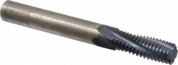 Accupro - M16x2.00 Metric Coarse, 0.4701" Cutting Diam, 4 Flute, Solid Carbide Helical Flute Thread Mill - Internal Thread, 32mm LOC, 100mm OAL, 12mm Shank Diam - USA Tool & Supply