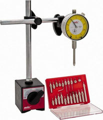 Value Collection - 0.001" Graduation, Indicator & Base Kit - 0.001 Inch Graduation, Includes Indicator, Magnetic Base, Point Set - USA Tool & Supply